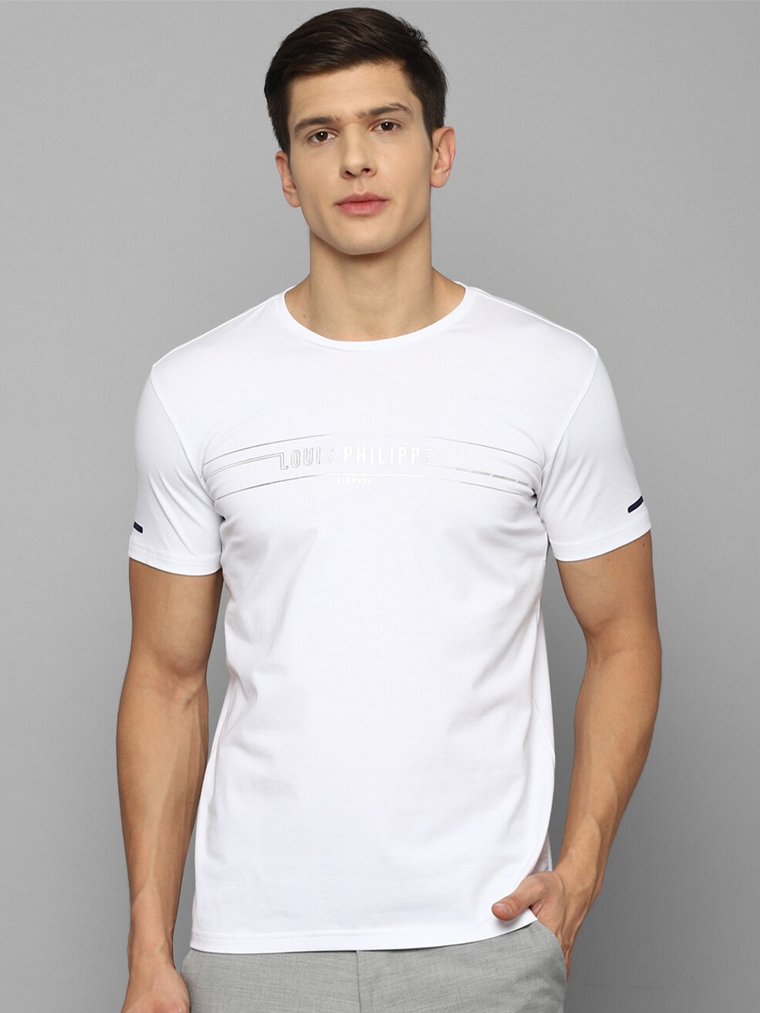 

Louis Philippe Sport Men White Typography Slim Fit T-shirt