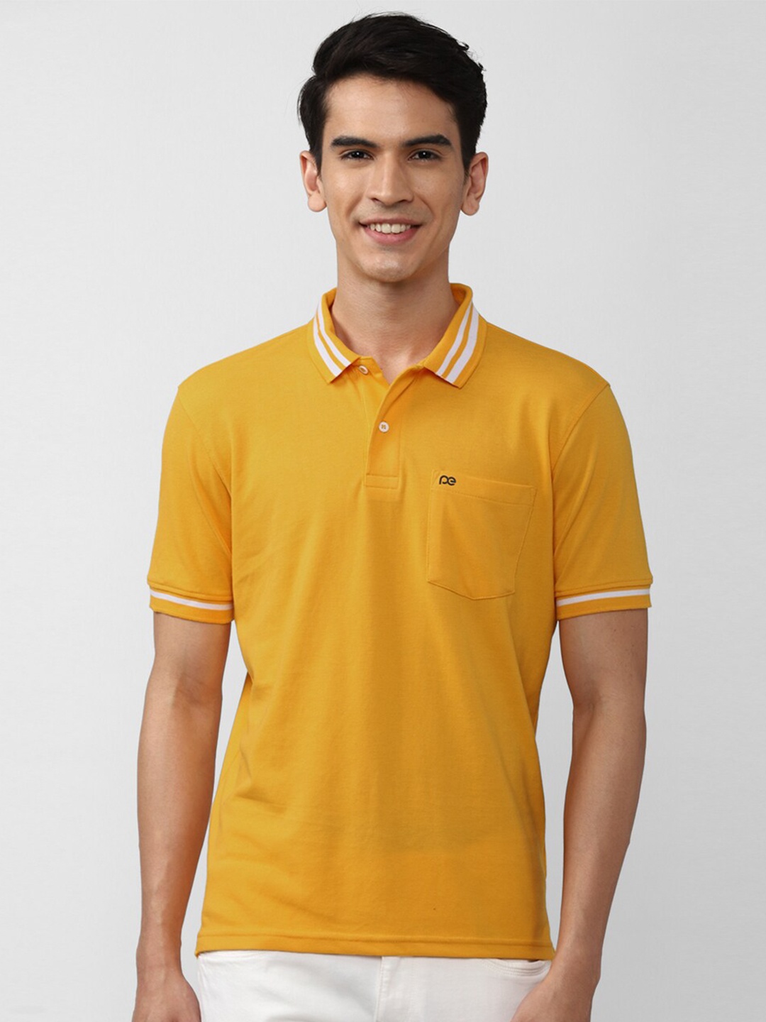 

Peter England Casuals Men Yellow Polo Collar T-shirt