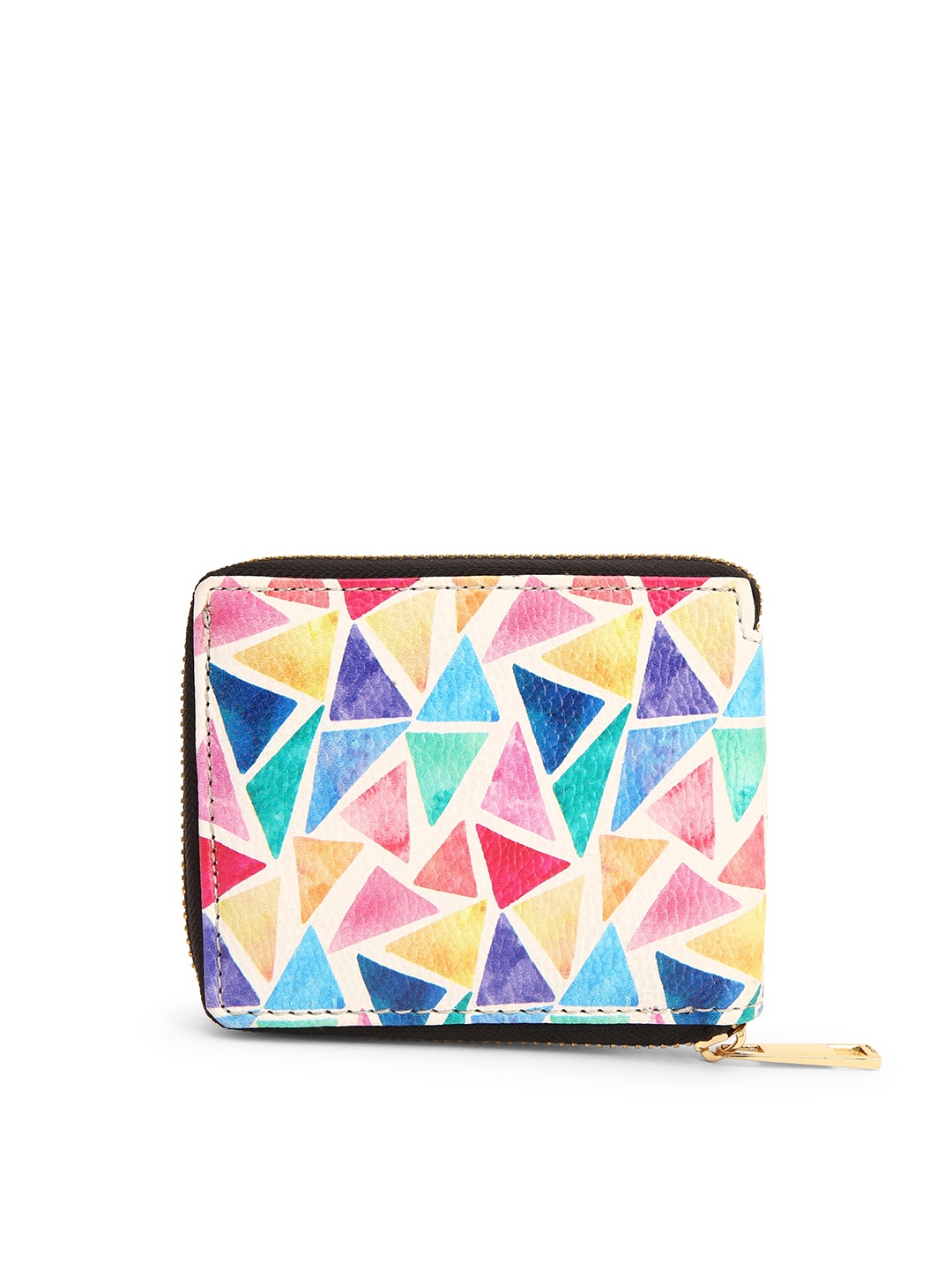 

TEAM 11 Women Blue & Pink Geometric Printed Zip Around Wallet