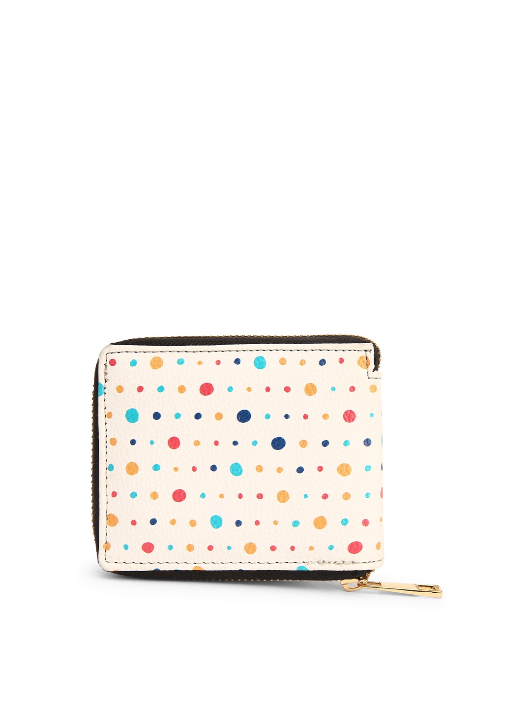 

TEAM 11 Women Beige & Blue Printed Zip Detail Zip Around Wallet