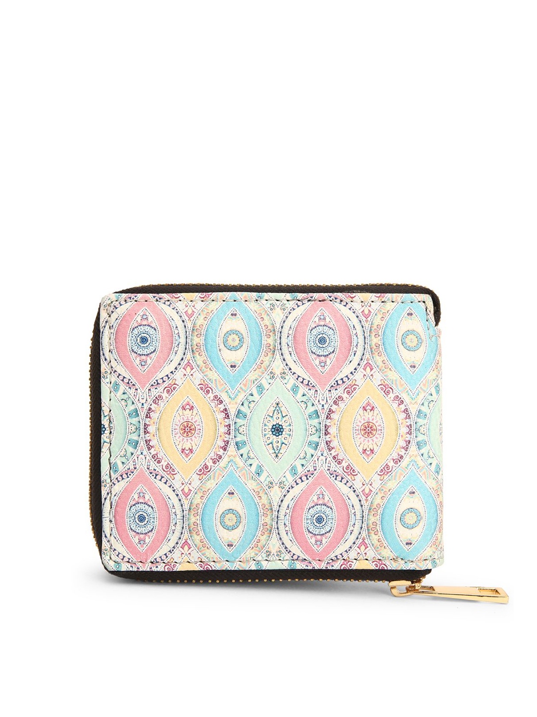 

TEAM 11 Women Pink & Blue Printed Zip Detail Zip Around Wallet