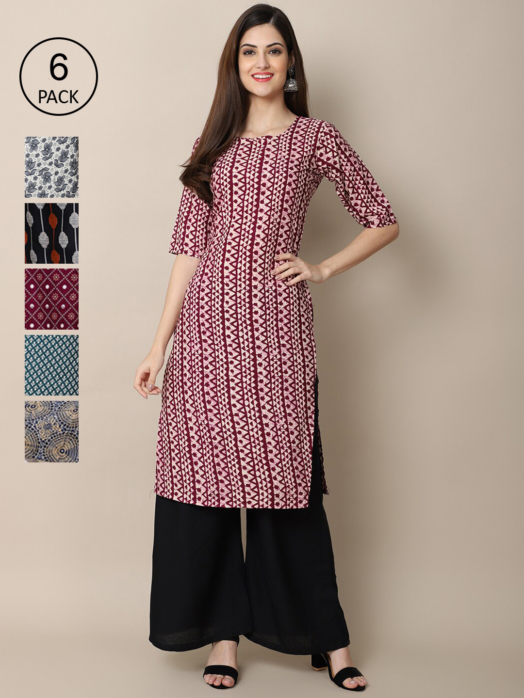 

7Threads Women Multicoloured Floral Printed Crepe Kurta, Multi