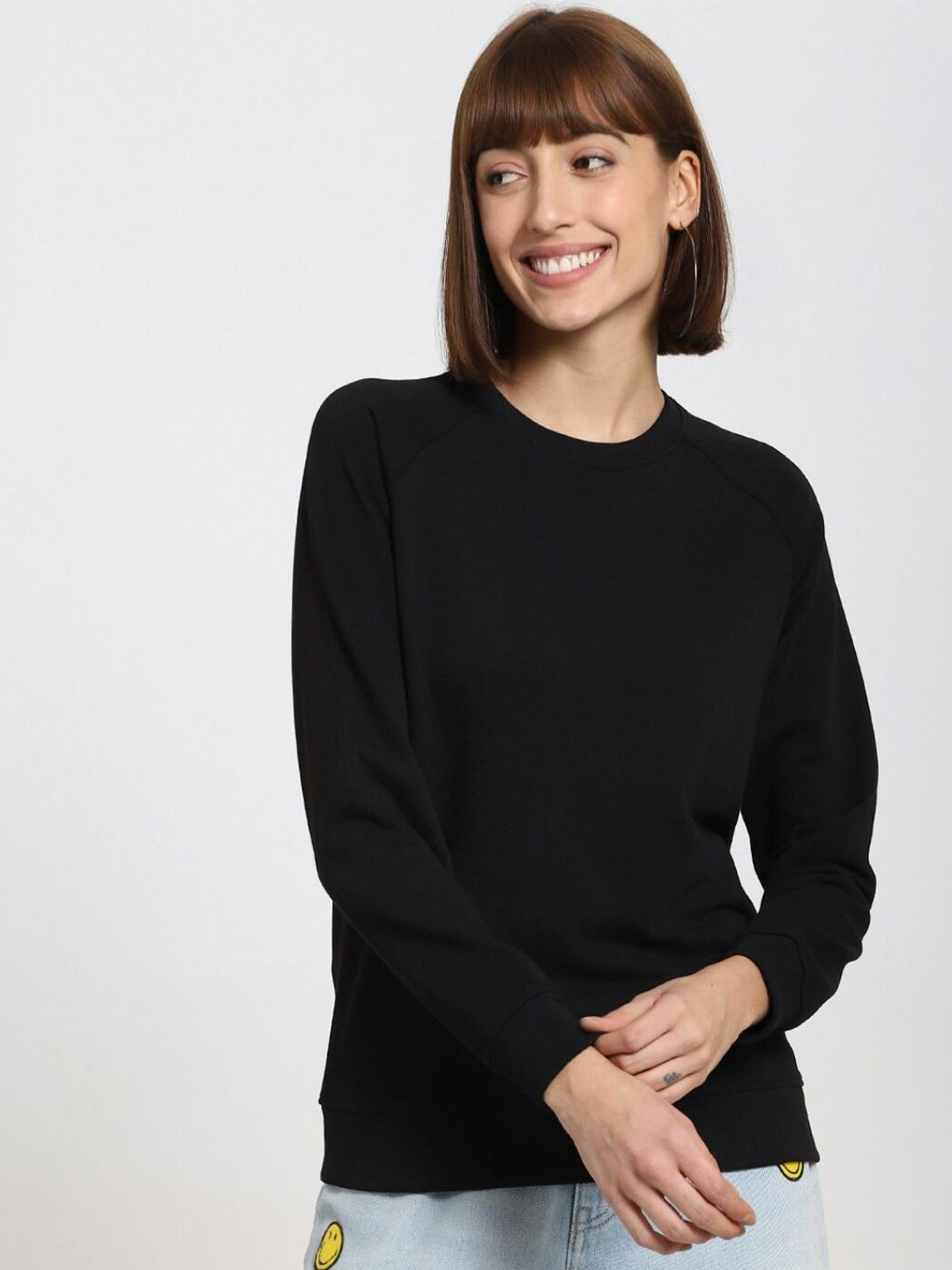 

Bewakoof Plus Size Women Black T-shirt