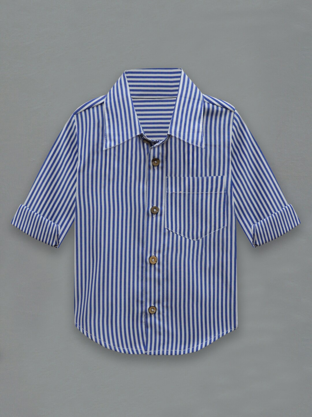 

A T U N Boys Blue Classic Striped Casual Shirt