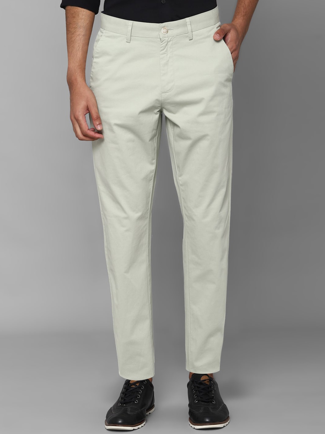

Allen Solly Men White Mid-Rise Regular Trousers