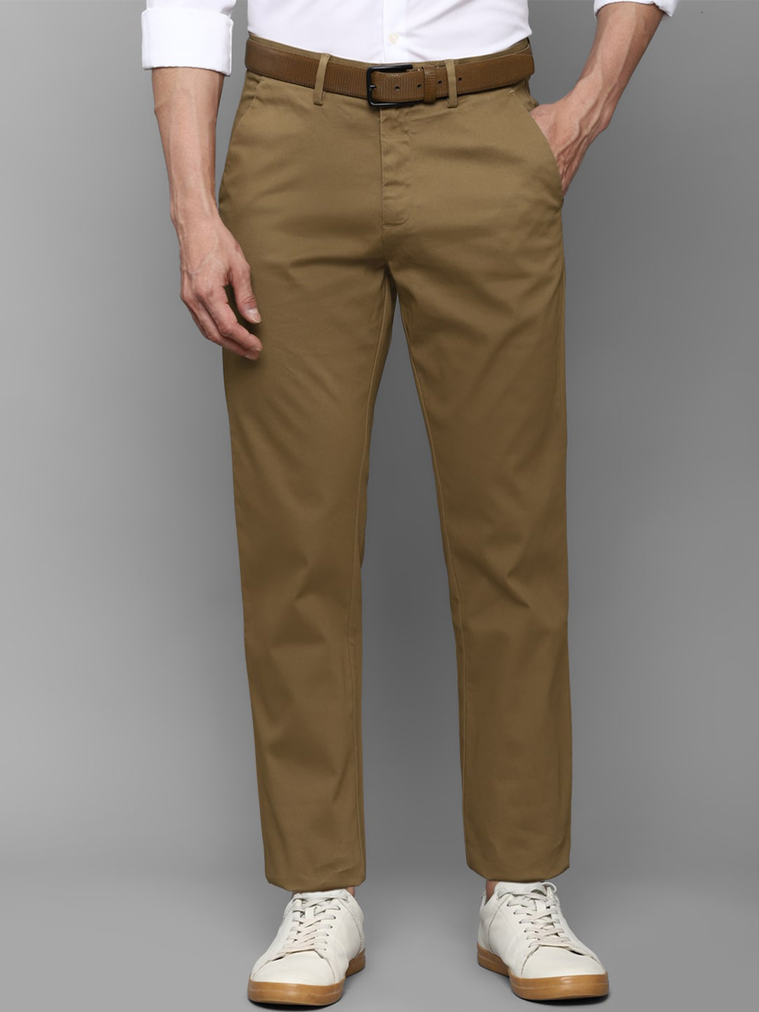 

Allen Solly Men Brown Solid Trousers