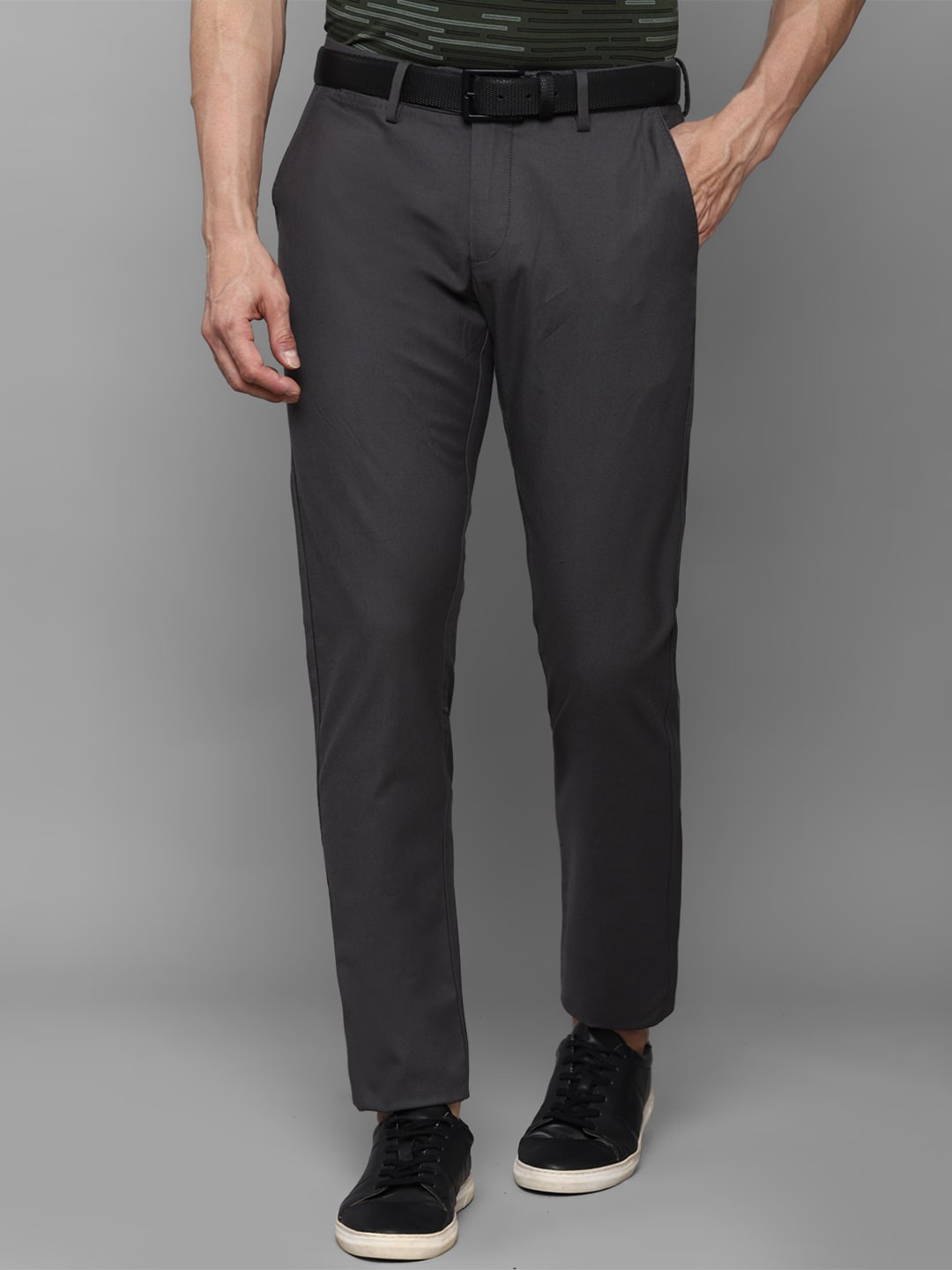 

Allen Solly Men Grey Slim Fit Trousers