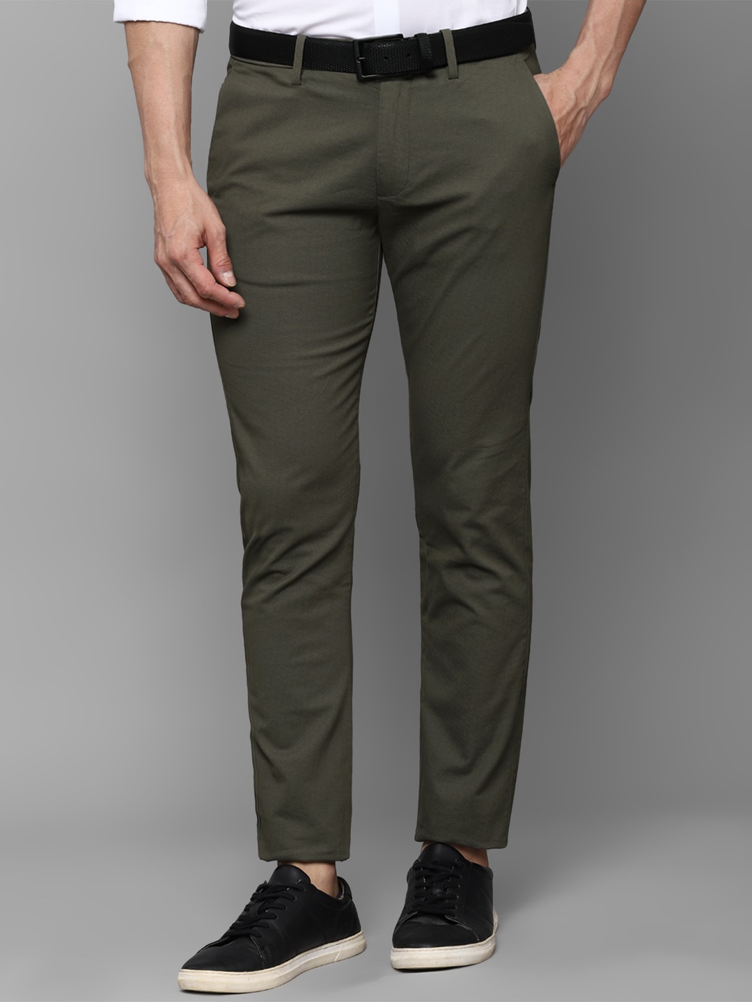 

Allen Solly Men Olive Green Slim Fit Chinos Trousers