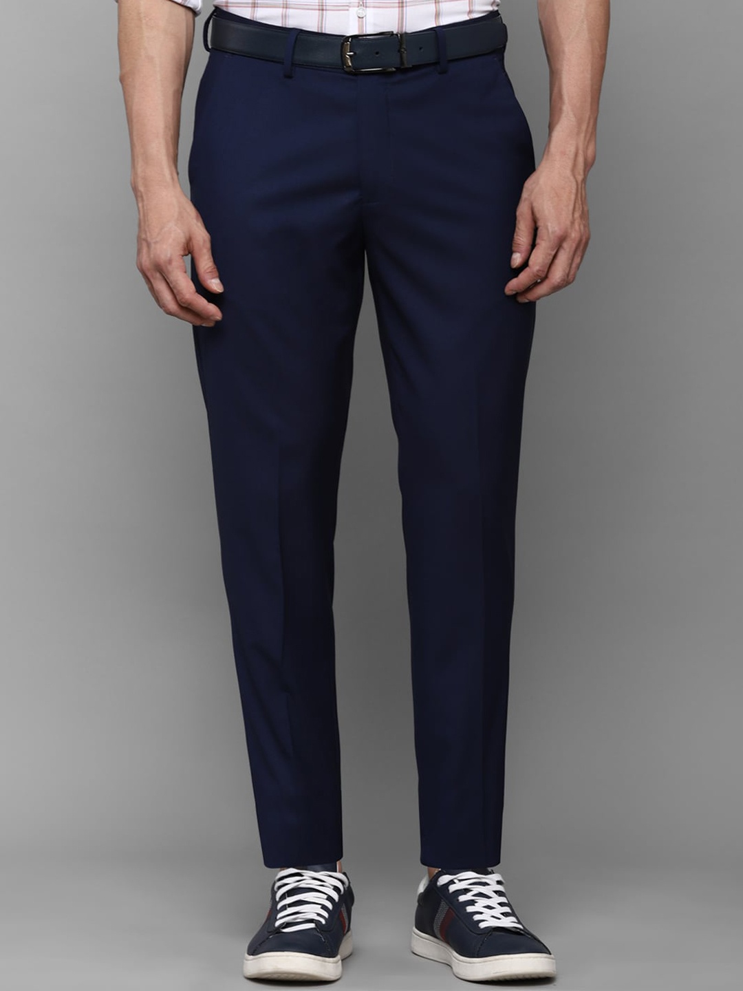 

Allen Solly Men Navy Blue Slim Fit Trousers