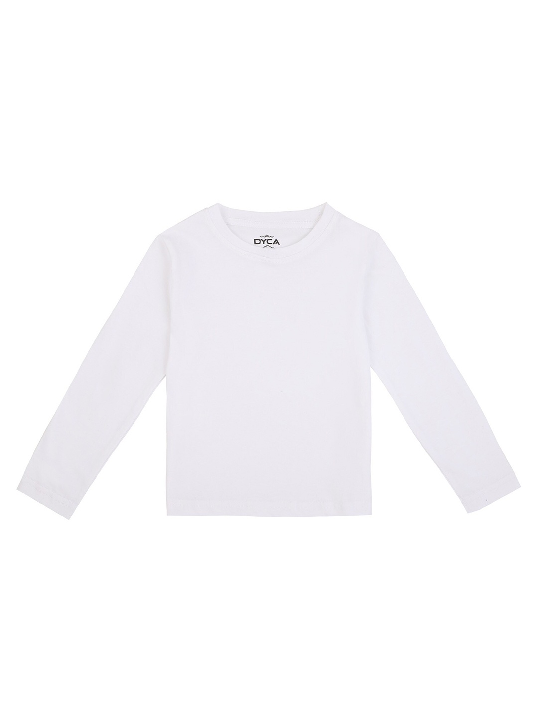 

DYCA Girls White Round Neck Full Sleeves T-shirt