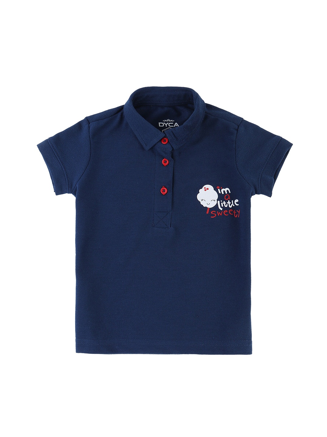 

DYCA Girls Navy Blue Polo Collar T-shirt