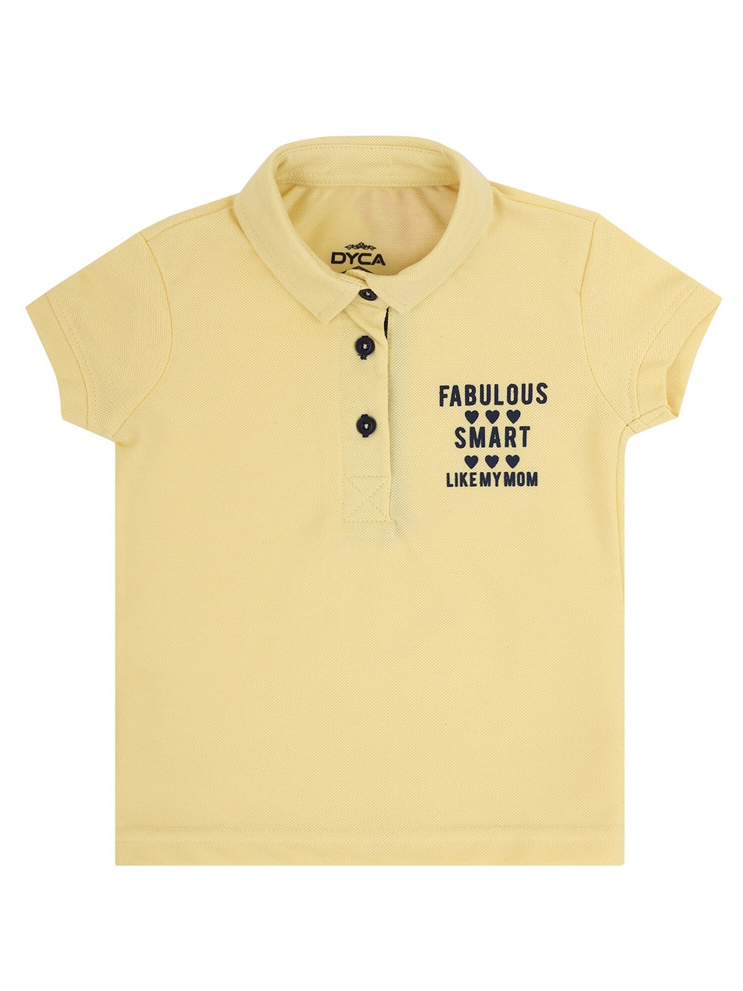

DYCA Girls Yellow Solid Polo Collar T-shirt