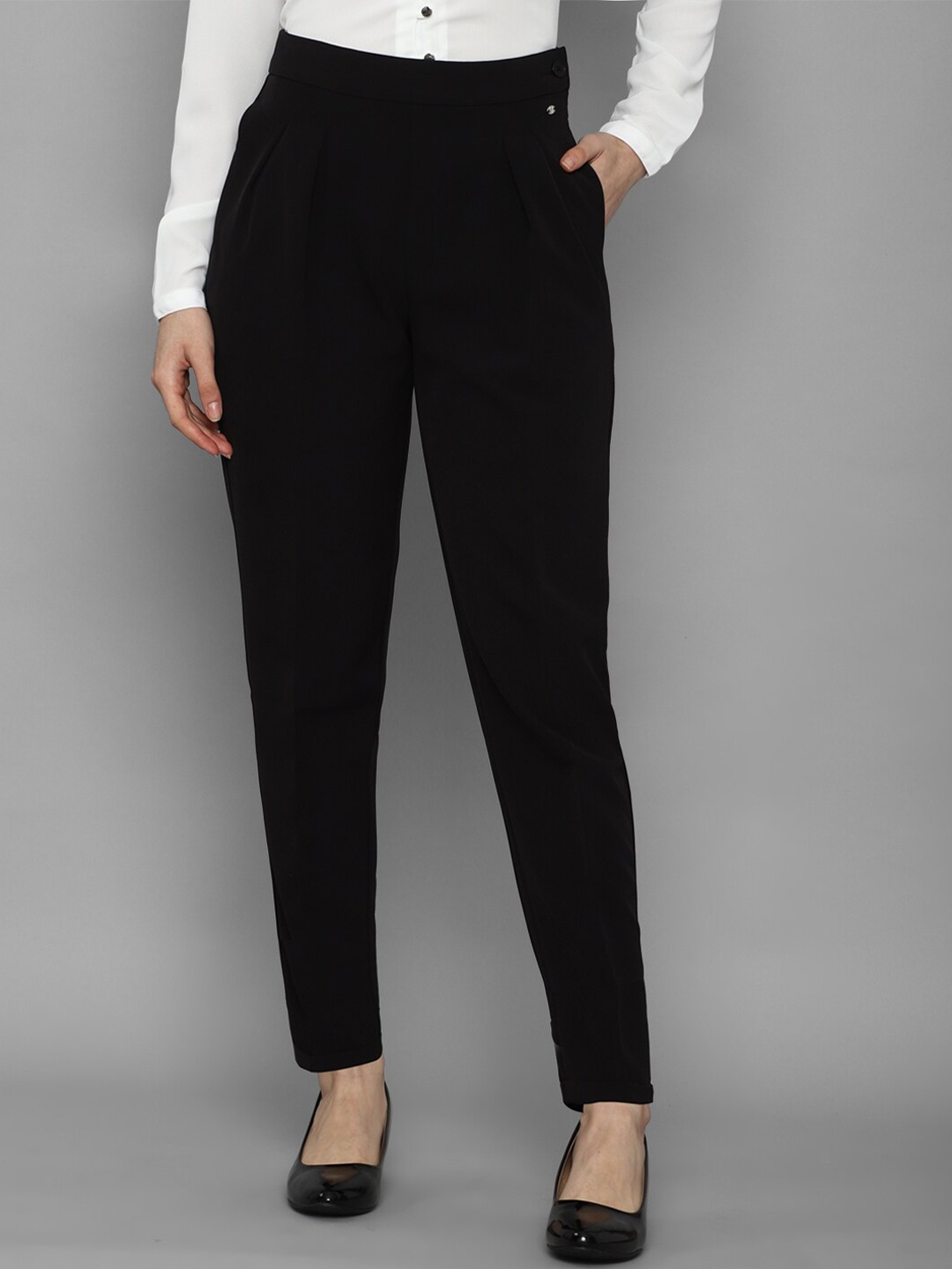

Allen Solly Woman Women Black Pleated Trousers