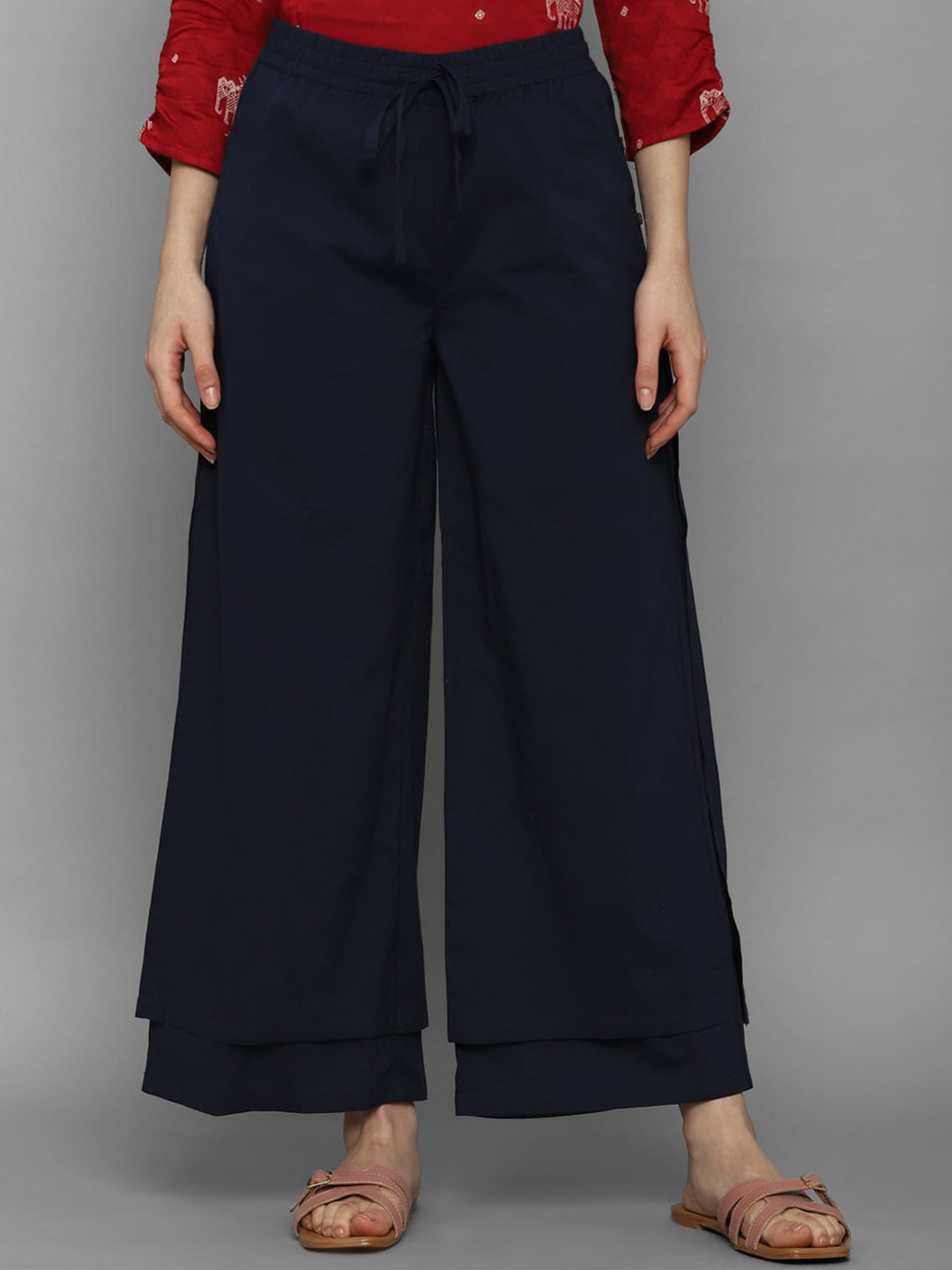 

Allen Solly Women Navy Blue Trousers