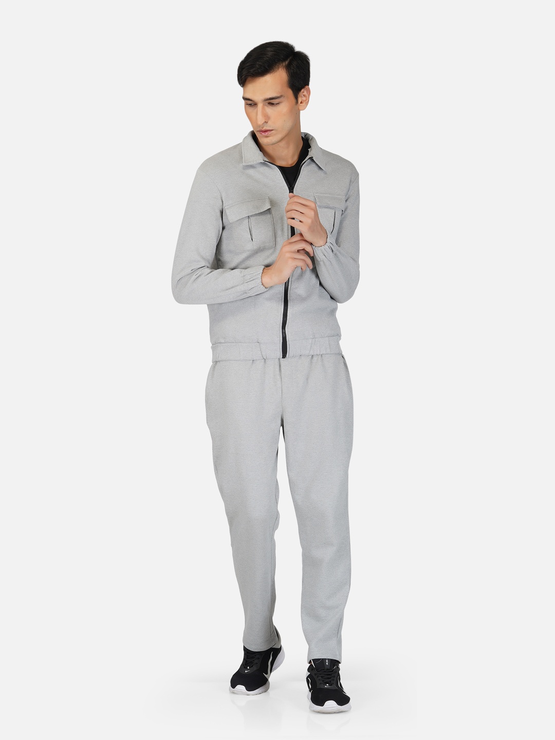 

Tinted Men Grey Melange Outdoor Tailored Jacket