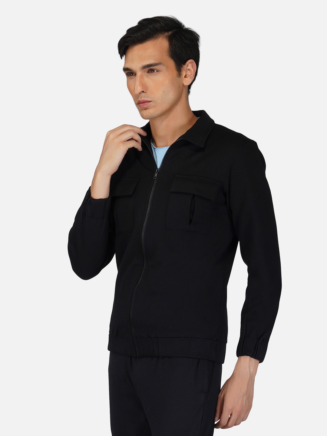 

Tinted Men Black Crop Outdoor Tailored Jacket