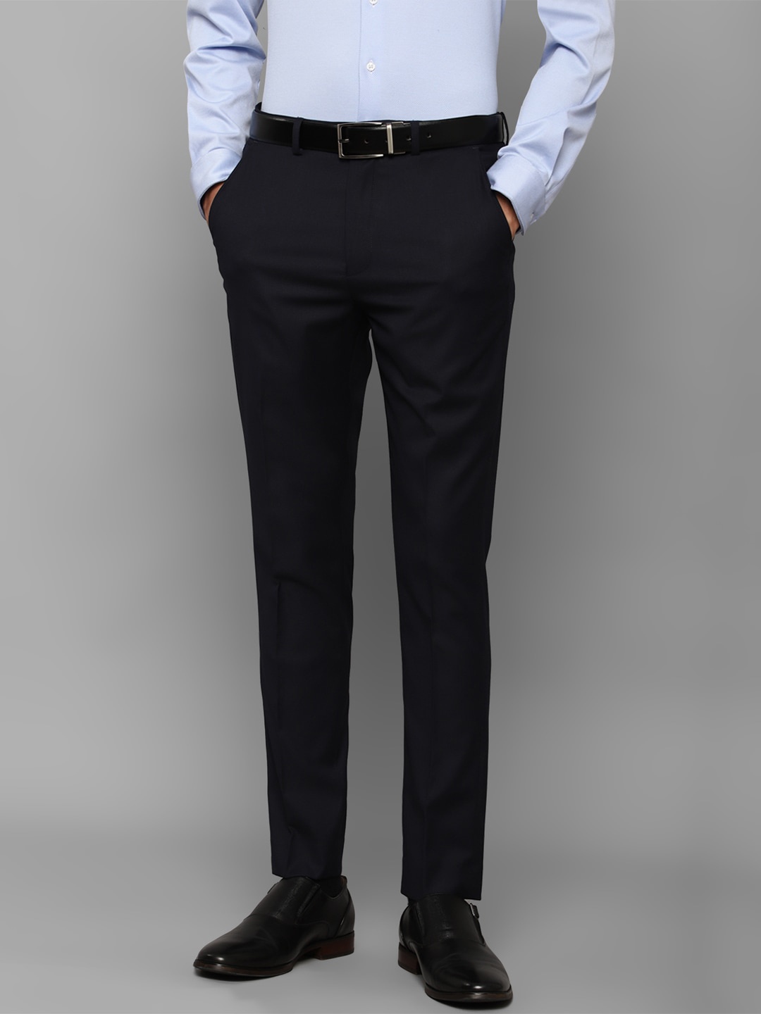 

Louis Philippe Men Navy Blue Slim Fit Formal Trouser