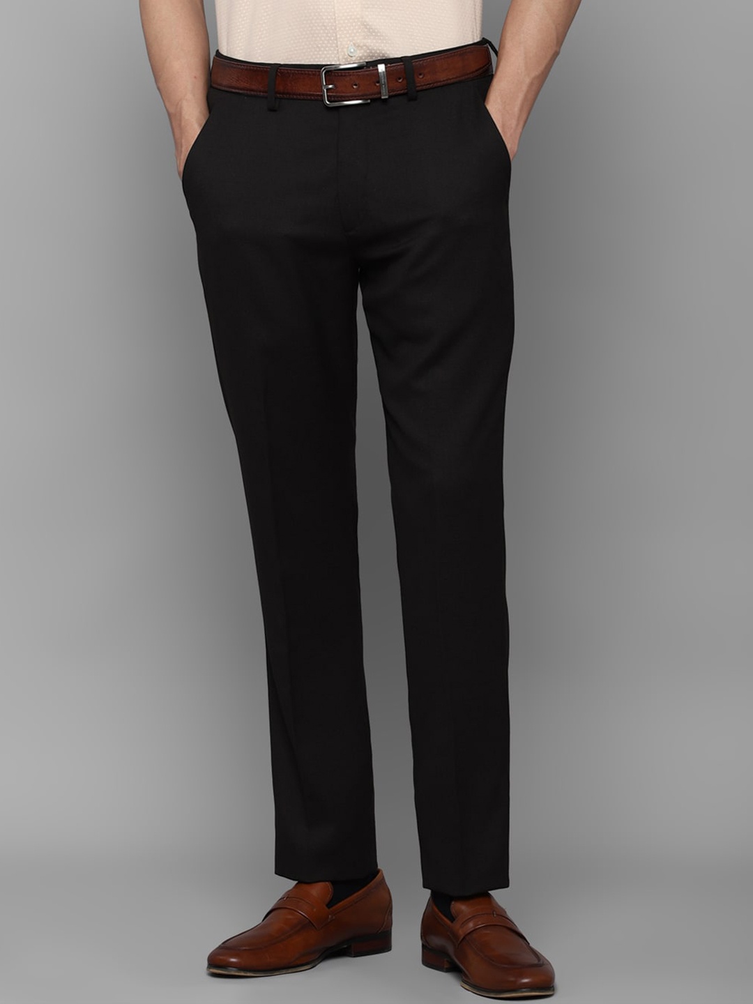 

Louis Philippe Men Black Slim Fit Trousers