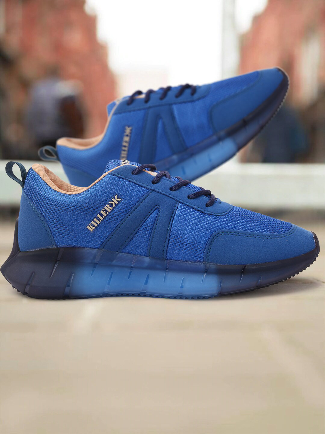 

Killer Men Blue Mesh Sports Shoes Killer-PURE-BLUE YELLOW-Blue Yellow