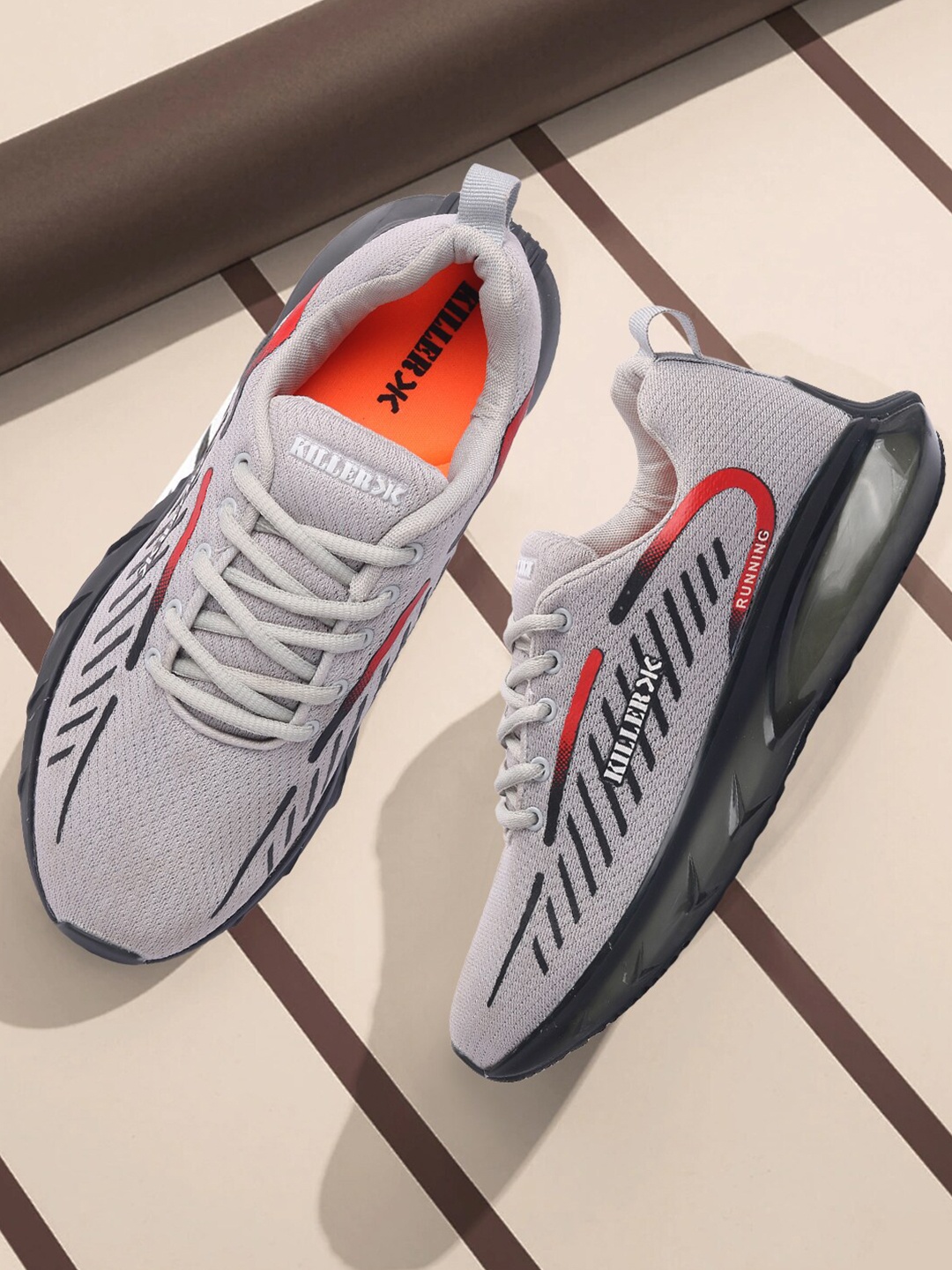 

Killer Men Grey Mesh Sports Shoes Killer-KIA PHYLON Grey-Black-Red-Grey Black Red