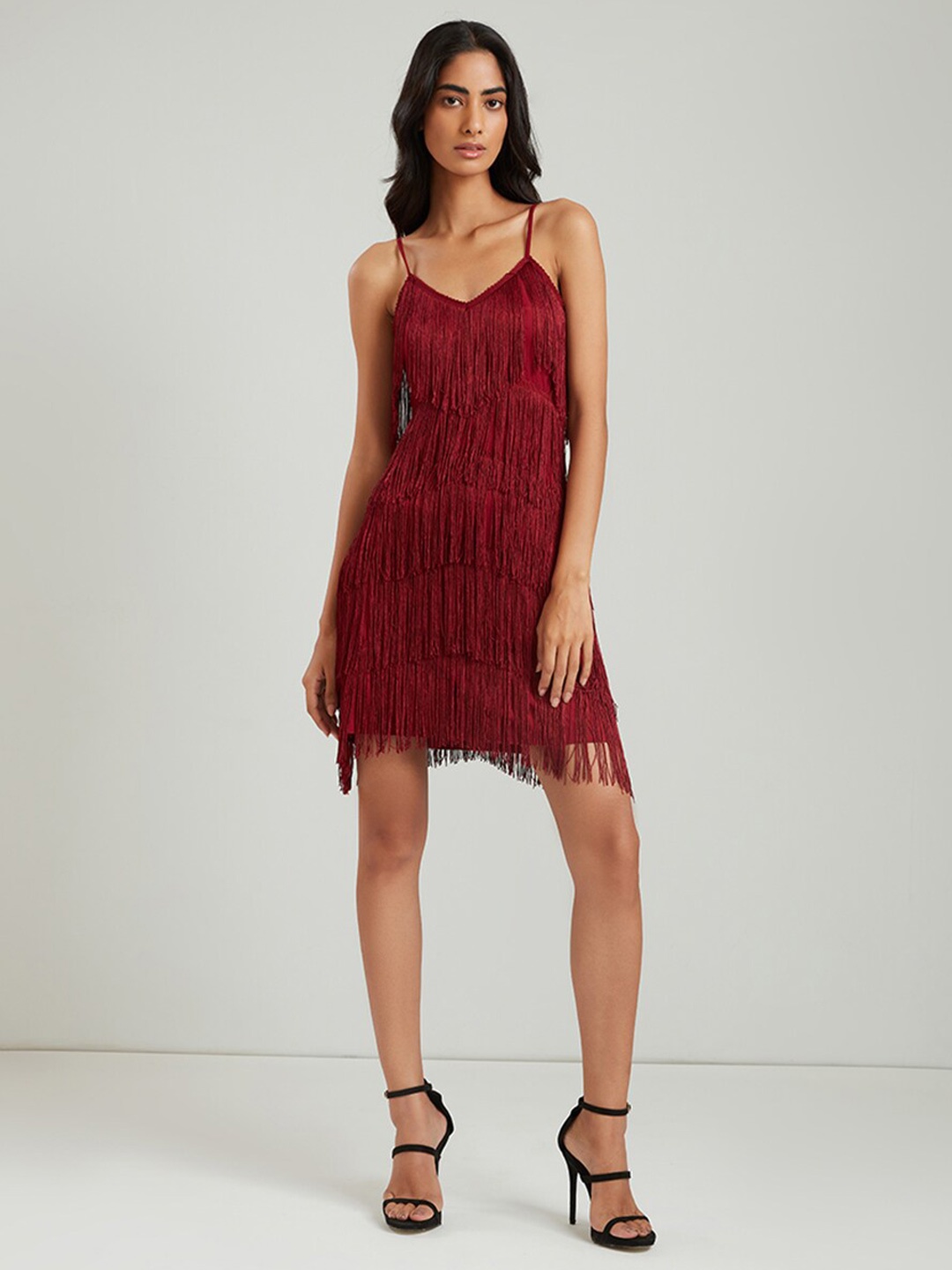 

COVER STORY Women Maroon A-Line Dress