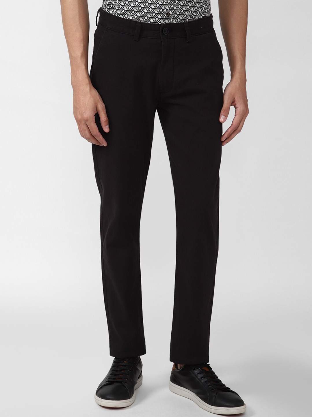 

Peter England Casuals Men Black Slim Fit Cotton Casuals Trousers