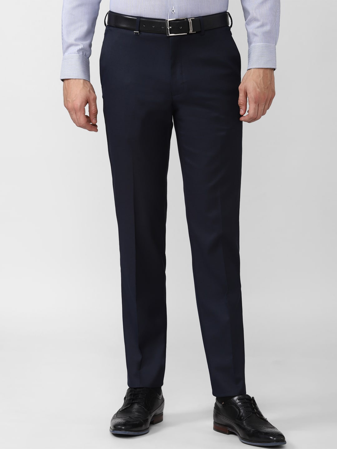 

Van Heusen Men Navy Blue Slim Fit Formal Trousers