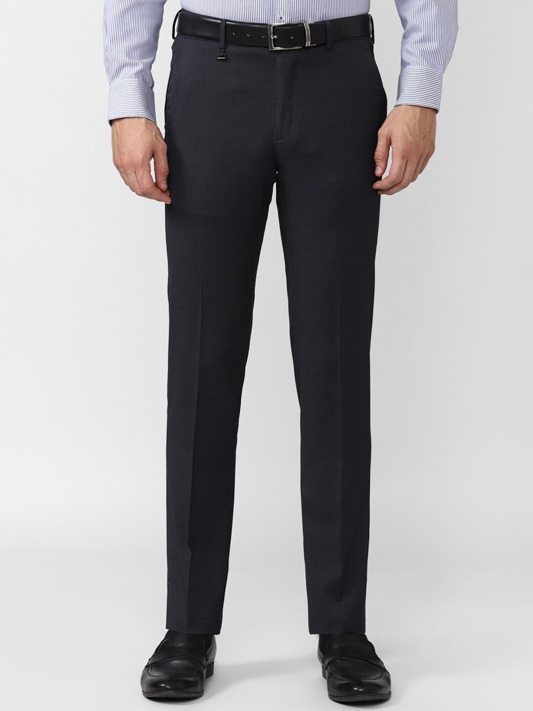 

Van Heusen Men Navy Blue Slim Fit Formal Trousers