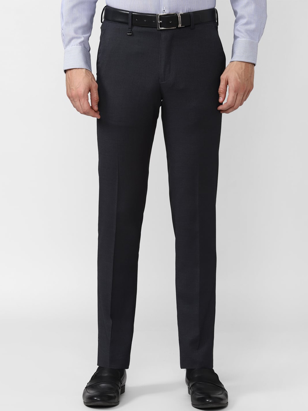 

Van Heusen Men Navy Blue Slim Fit Formal Trousers