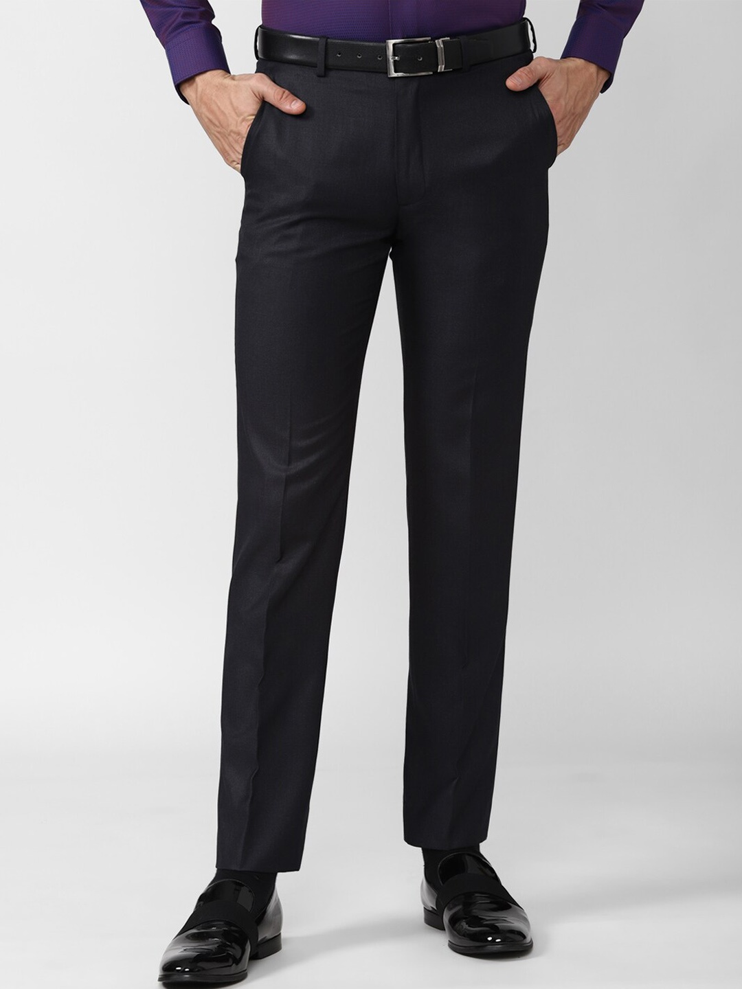 

Van Heusen Men Black Slim Fit Formal Trousers