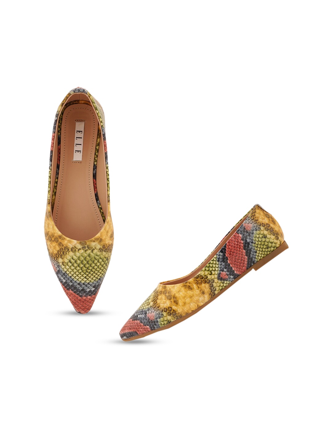 

ELLE Women Pink Printed Ballerinas Flats
