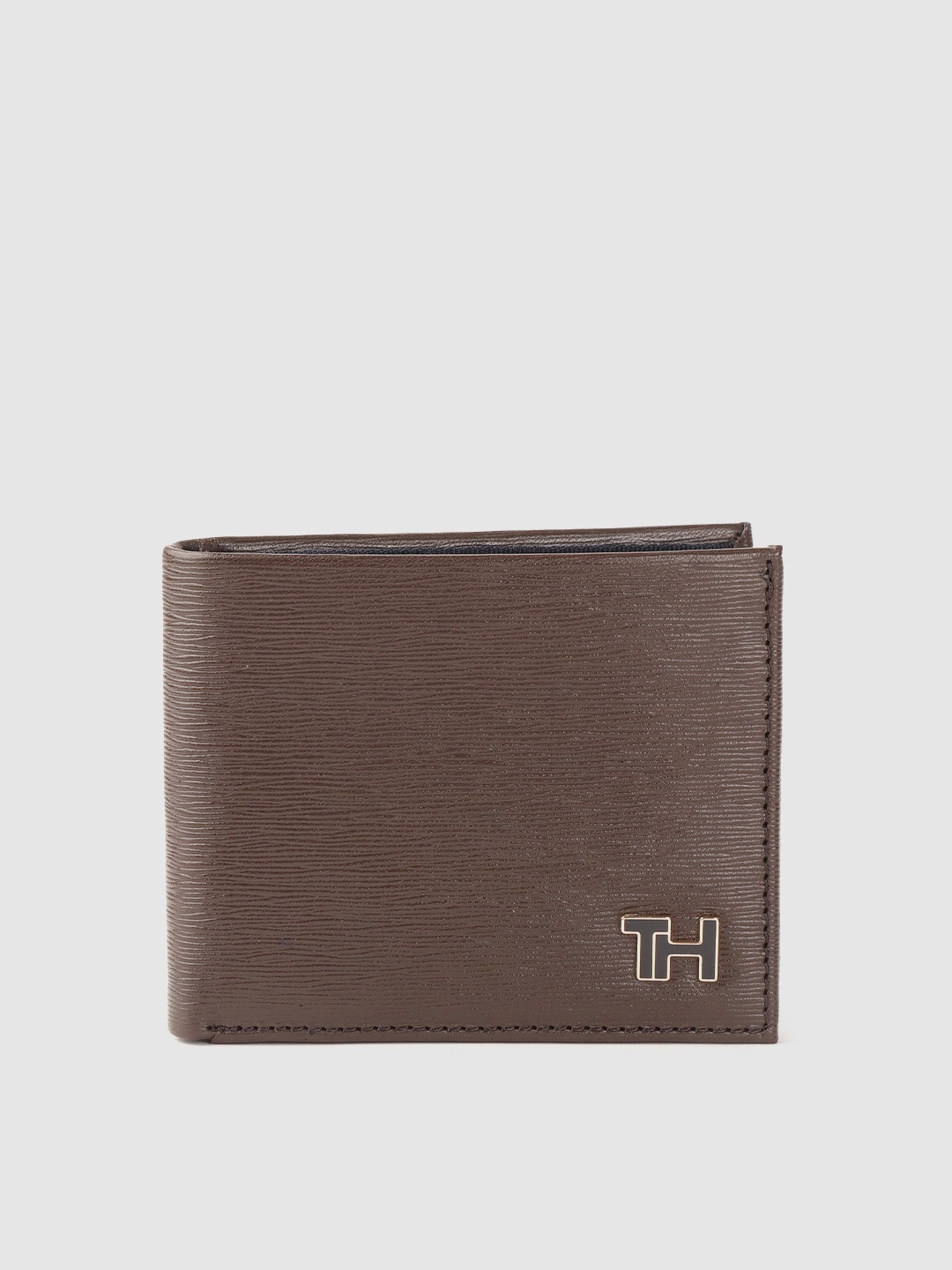 

Tommy Hilfiger Men Brown Textured Leather Two Fold Wallet