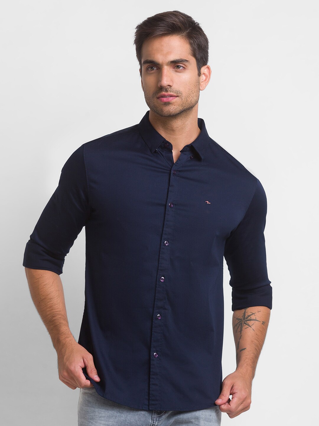 

SPYKAR Men Blue Slim Fit Casual Shirt