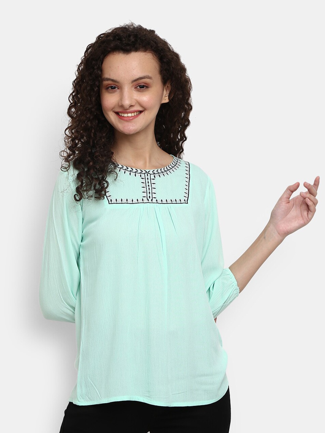

V-Mart Sea Green Chiffon Top