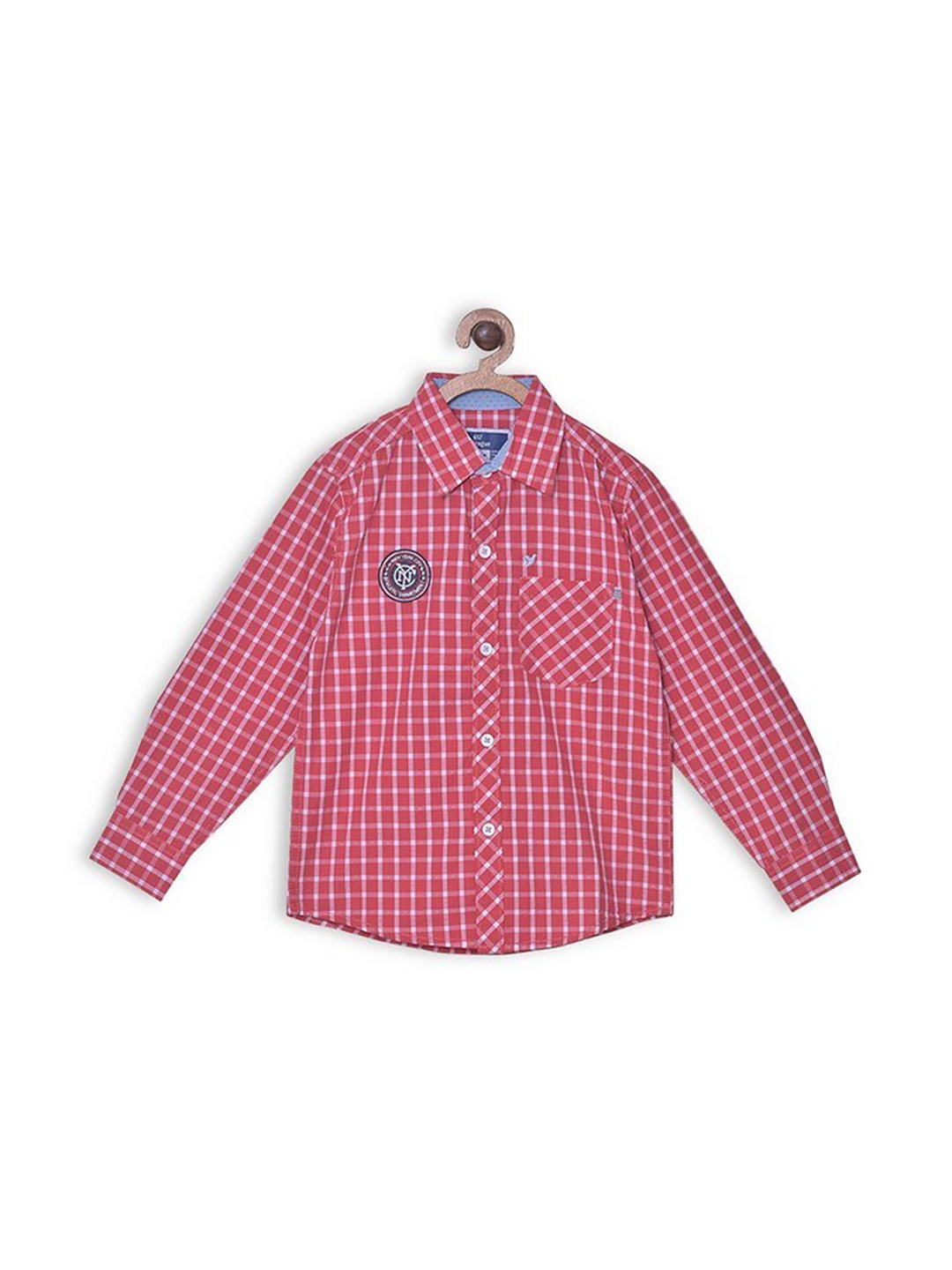 

612League Boys Red Classic Checked Cotton Casual Shirt