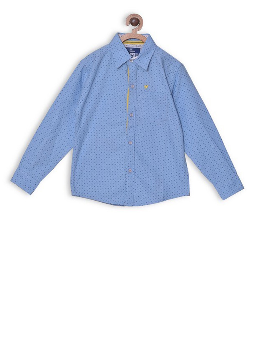 

612League Boys Blue Classic Printed Casual Shirt