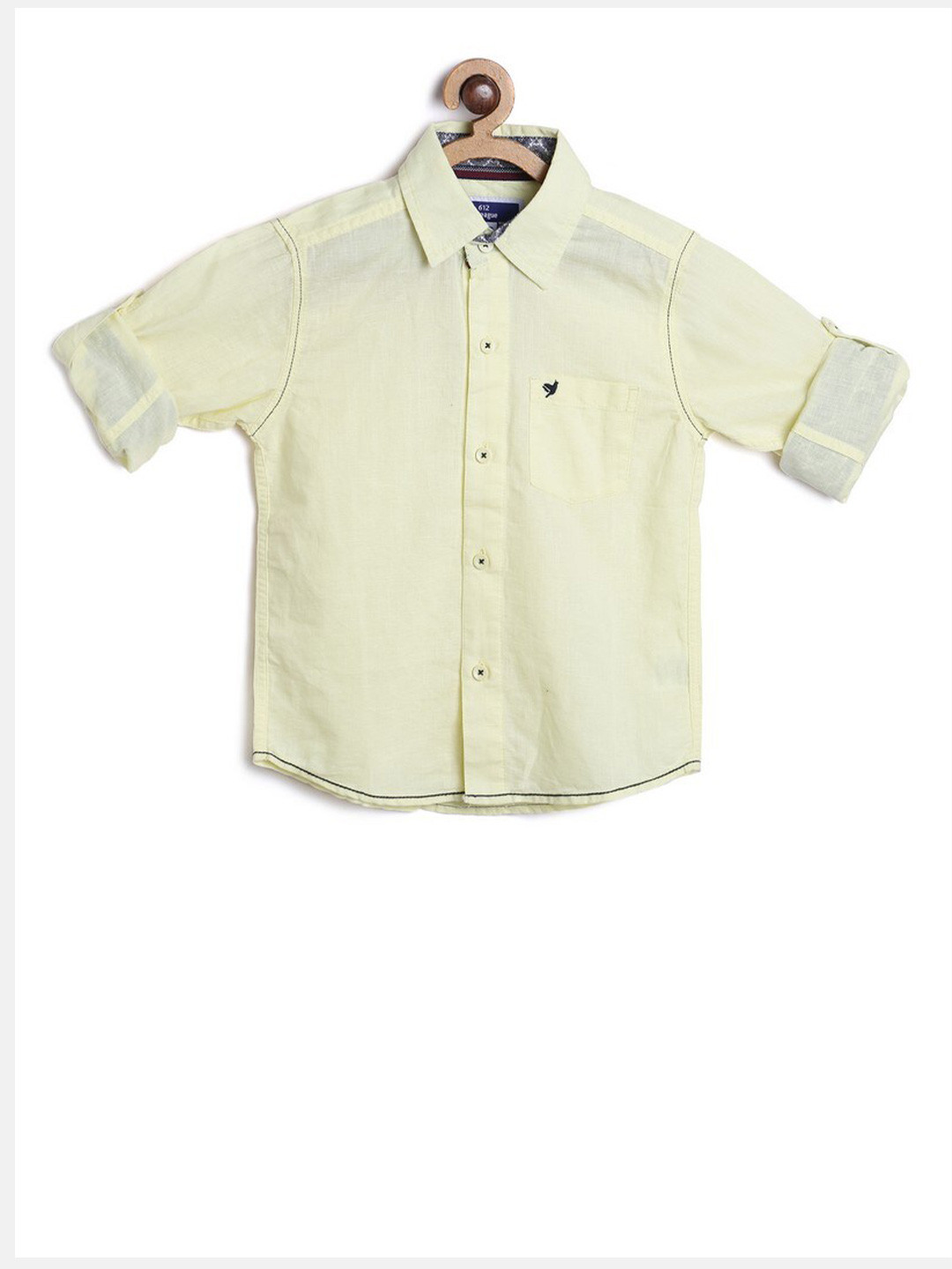 

612League Boys Yellow Classic Cotton Casual Shirt