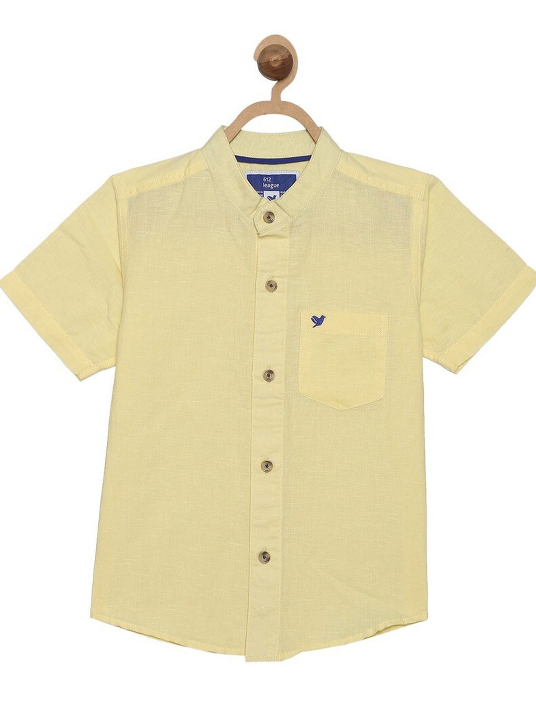 

612League Boys Yellow Classic Cotton Casual Shirt