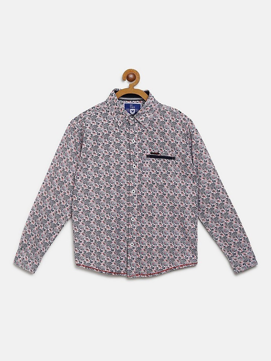 

612League Boys White Classic Floral Printed Casual Shirt