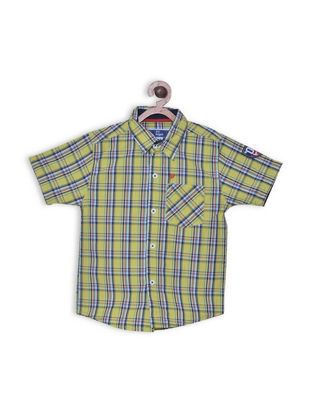 

612League Boys Yellow Classic Checked Casual Shirt
