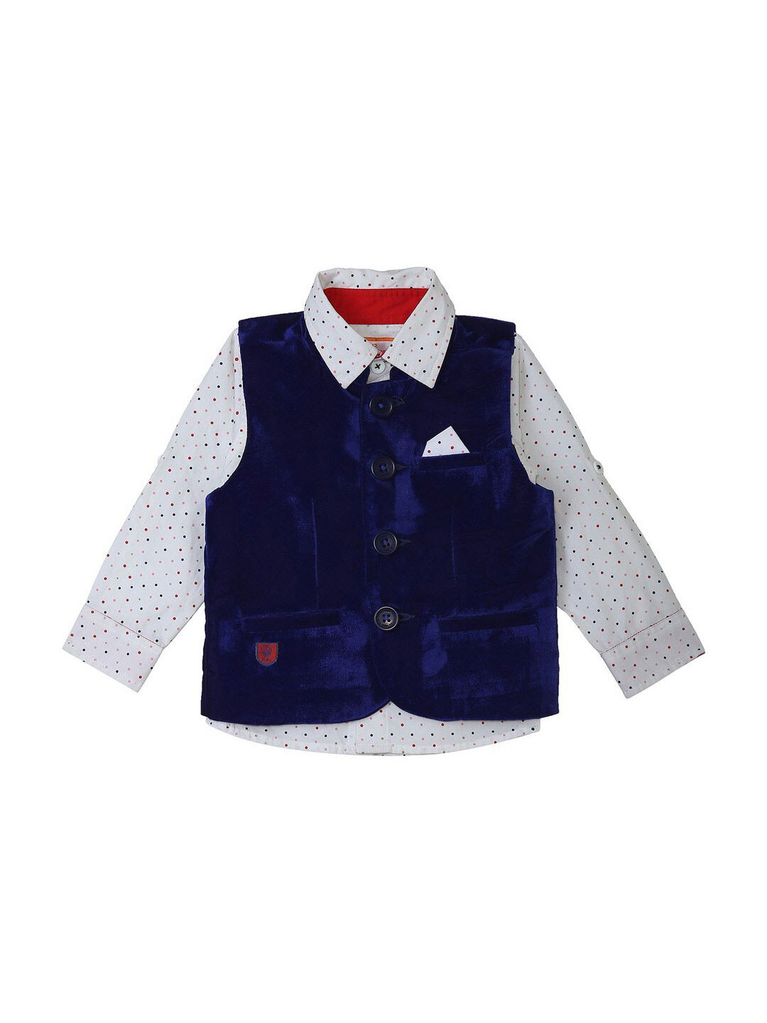 

612League Boys Blue & White Classic Printed Casual Shirt