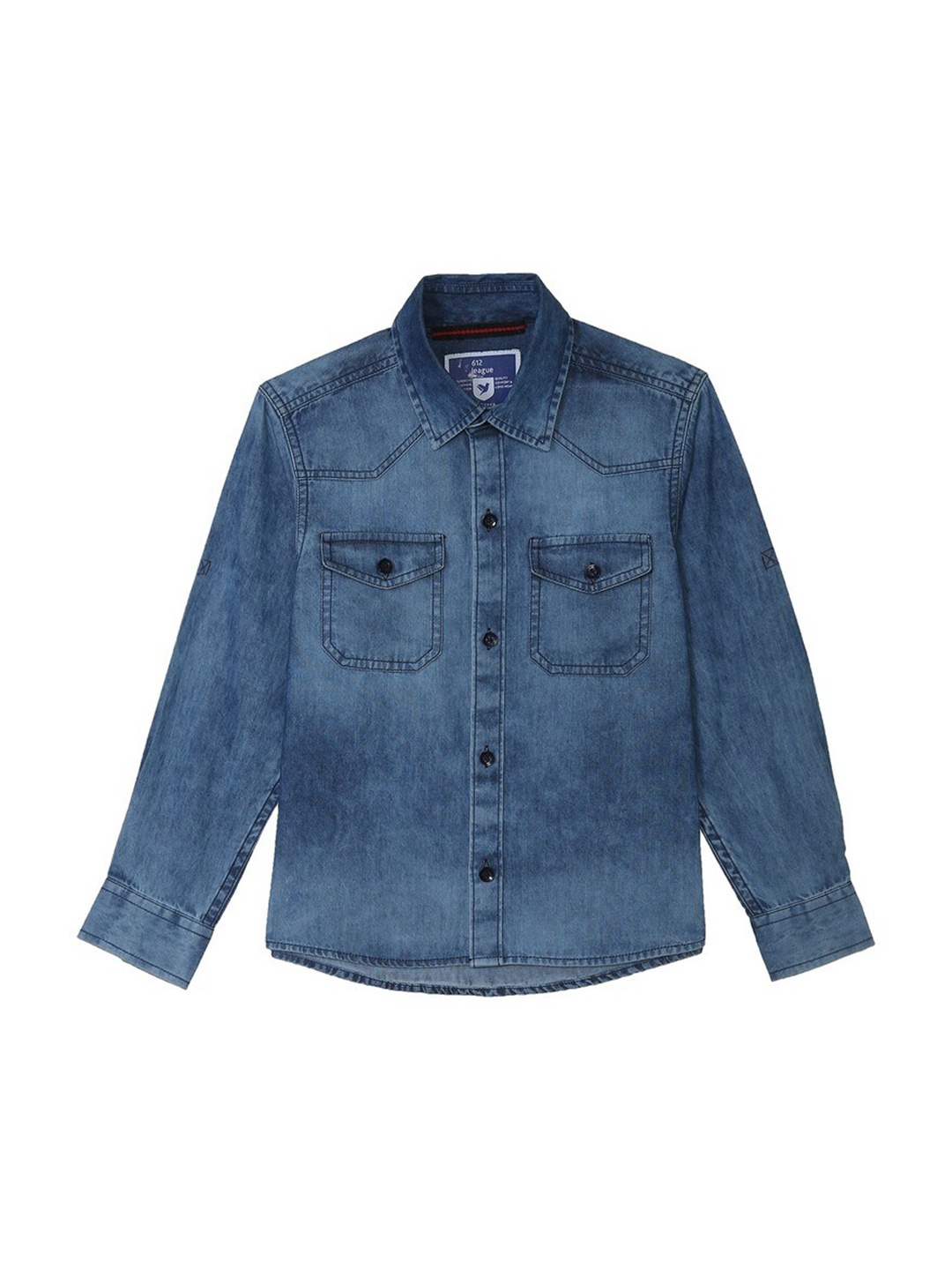 

612League Boys Blue Classic Faded Casual Shirt