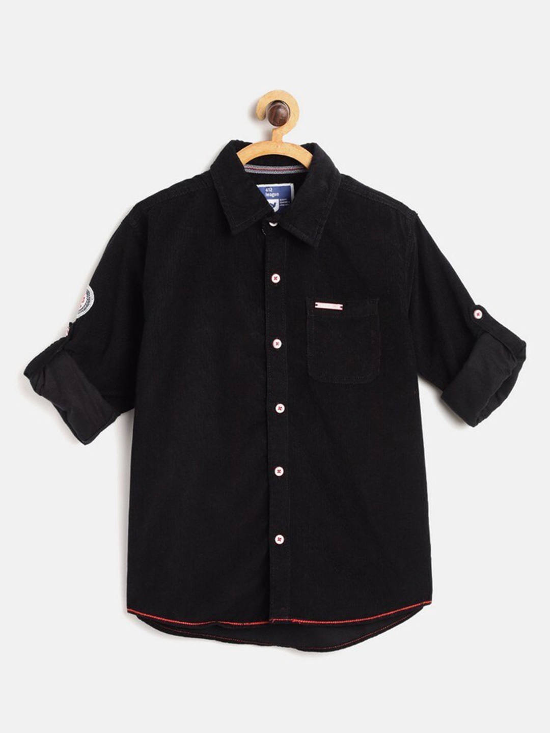 

612League Boys Black Classic Cotton Casual Shirt