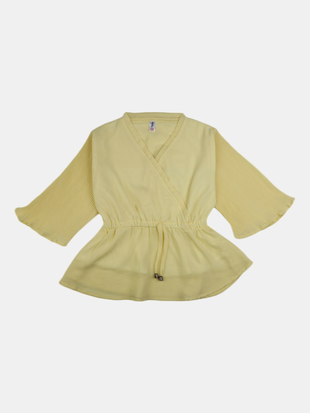 

V-Mart Girls Yellow Pure Cotton Cinched Waist Top