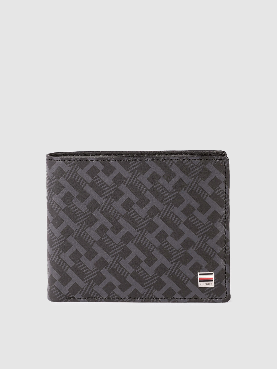 

Tommy Hilfiger Men Black Printed Leather Two Fold Wallet