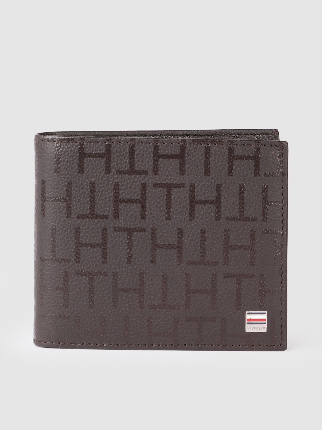 

Tommy Hilfiger Men Brown Textured Leather Two Fold Wallet