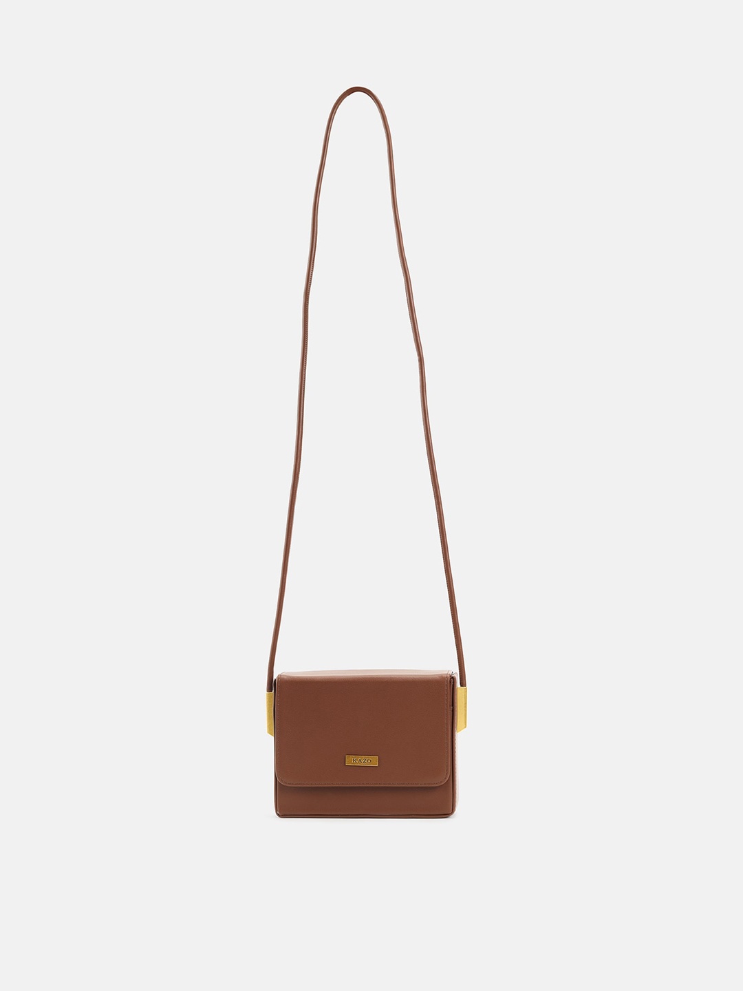 

Kazo Brown PU Structured Sling Bag