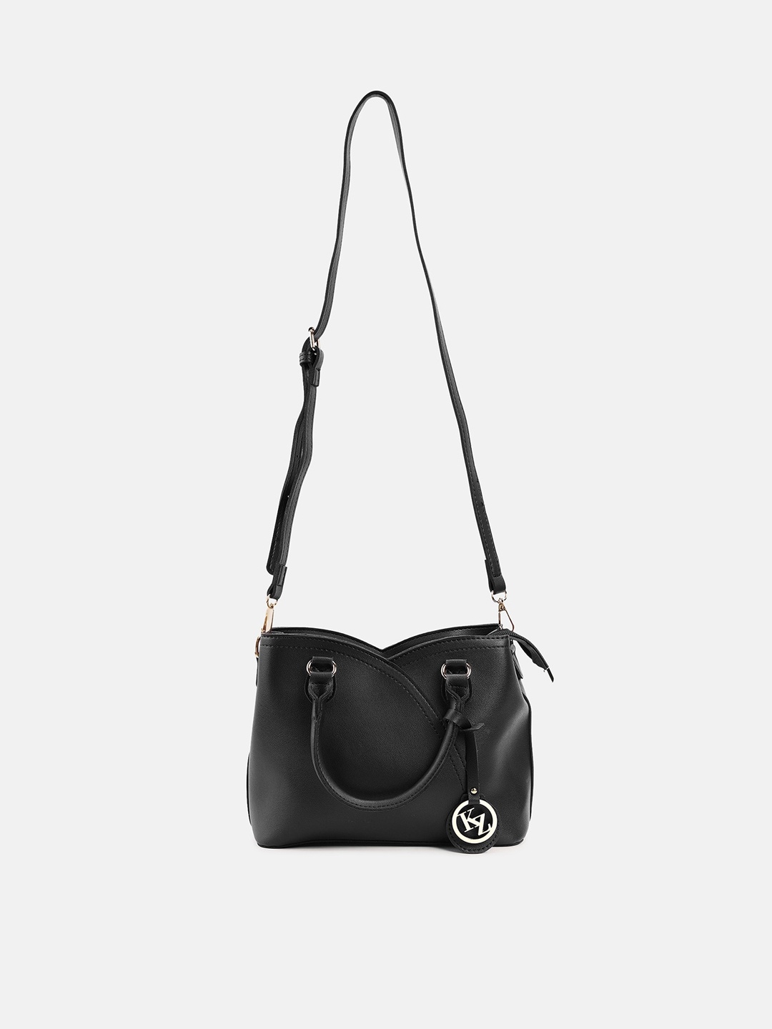 

Kazo Black Textured PU Structured Handbags