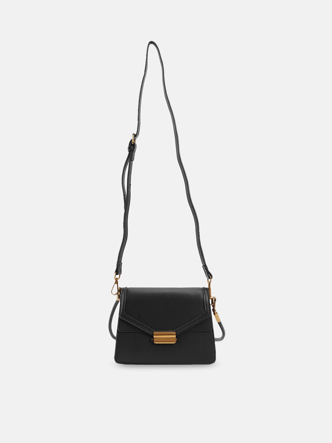 

Kazo Black PU Structured Sling Bag