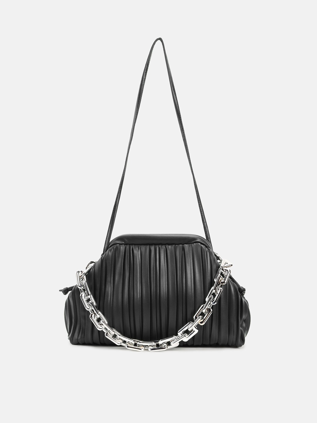 

Kazo Black Textured PU Structured Handbags
